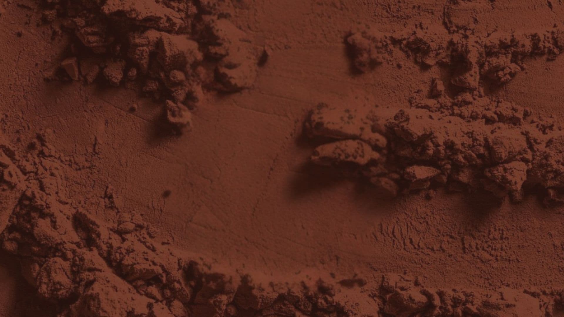 Close up of dark red clay dirt