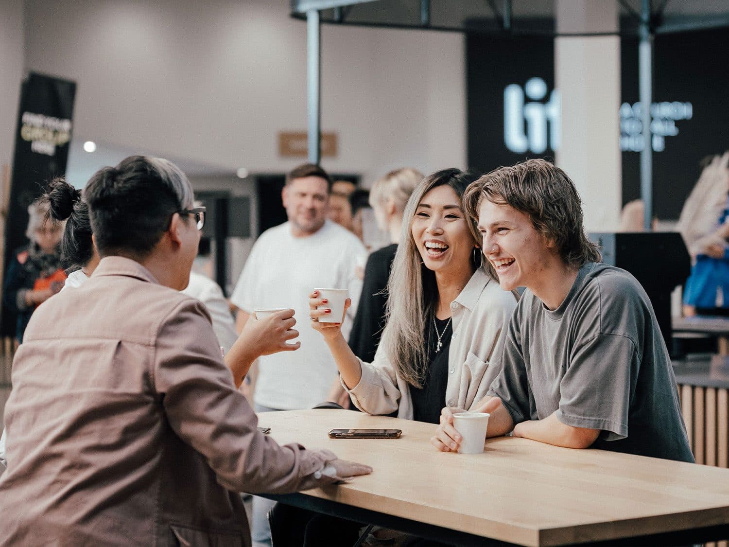 Group of People drinking coffee during morning tea